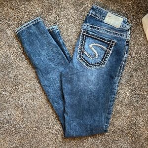 Silver skinny jeans